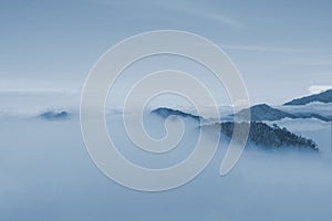 Landscape,Ã‚Ã‚Â fog and cloud mountain valley , Morning fog , Sun rises